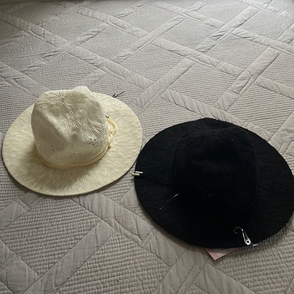 2 Vince Camuto Hats. Black Cream. OS